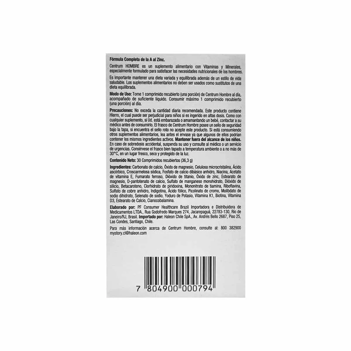 Centrum Hombre 30 Comprimidos - Imagen 3