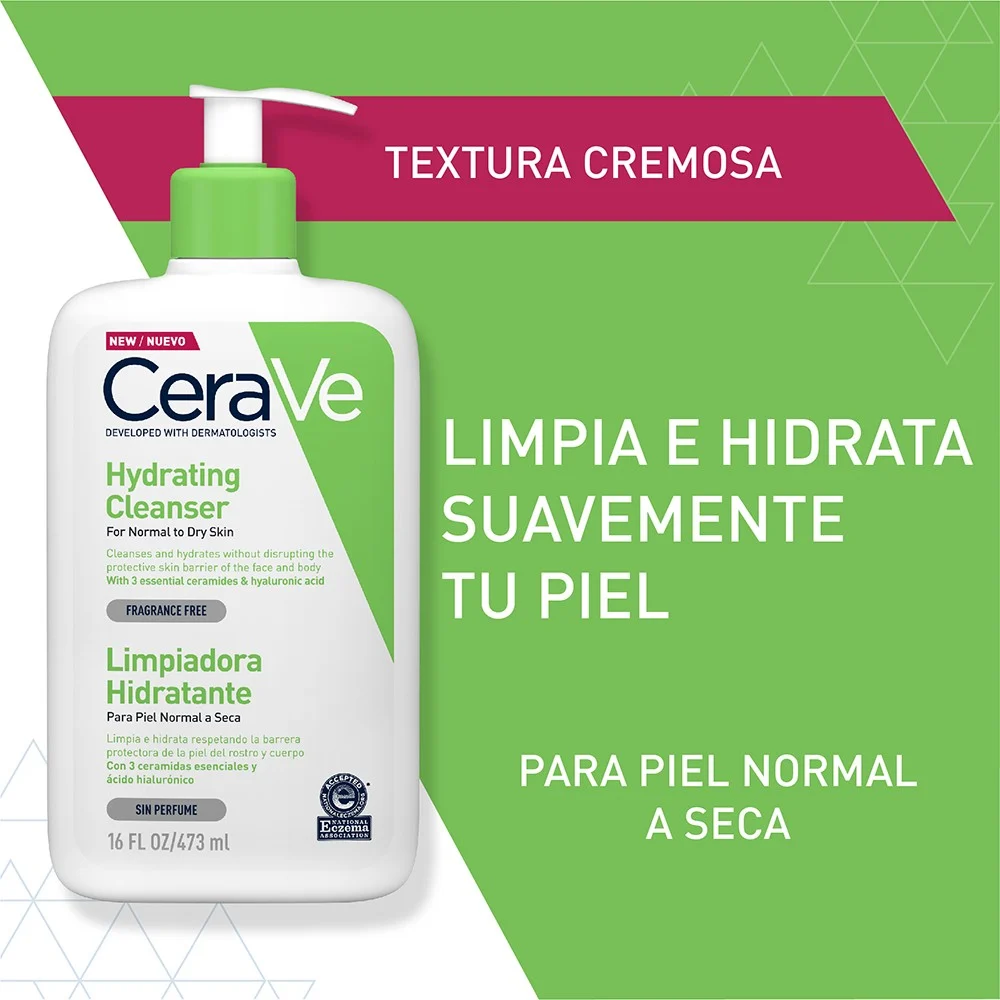 Cerave Limpiador Hidratante 473 Ml Piel Normal A Seca - Imagen 2