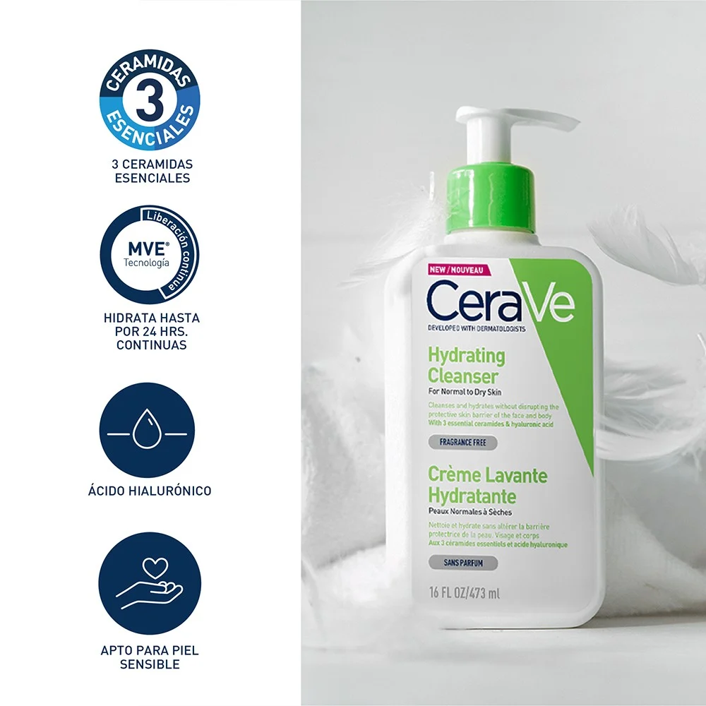 Cerave Limpiador Hidratante 473 Ml Piel Normal A Seca - Imagen 5