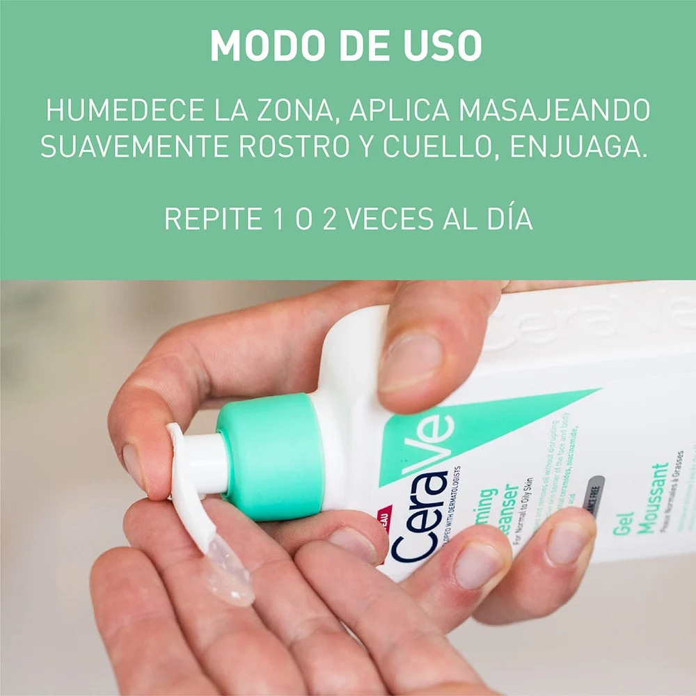 CeraVe Gel Limpiador Espumoso Piel Normal a Grasa 473 ml - Imagen 3