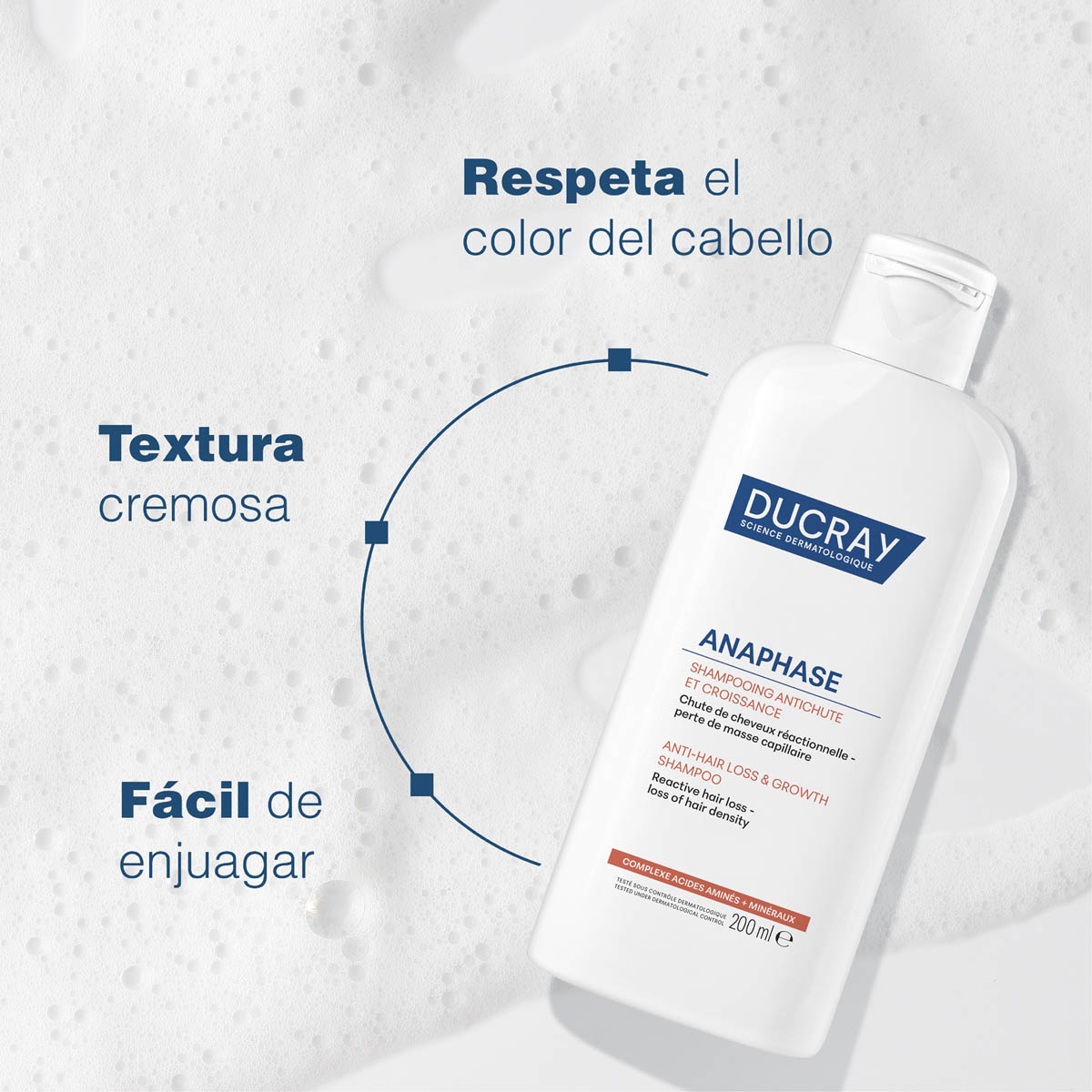 Ducray Anaphase+ Shampoo Complemento Fortificante 200 ml - Imagen 3